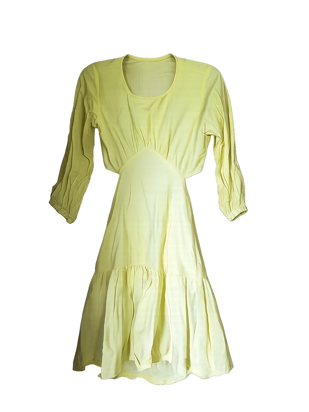 Vintage Yellow Open Back Women’s Dress
